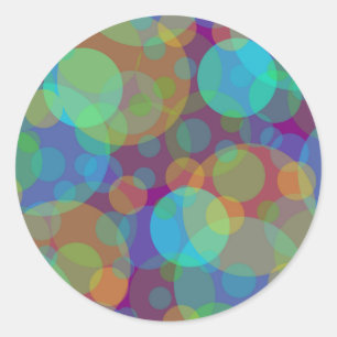 Sticker Rond Art abstrait amusant Cercles colorés