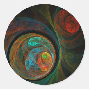 Sticker rond Art Abstrait Bleu de renaissance