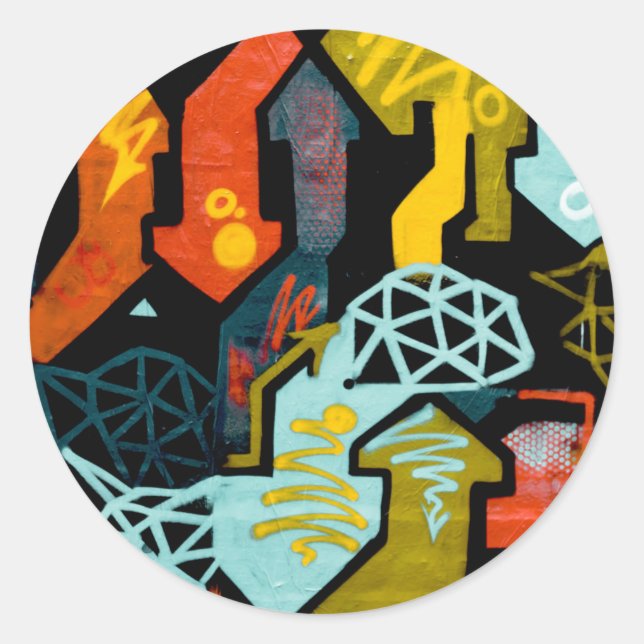 Sticker Rond Art Abstrait des flèches (Devant)