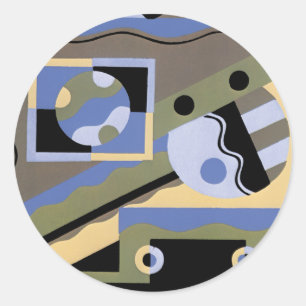Sticker Rond Art Abstrait en géométrie