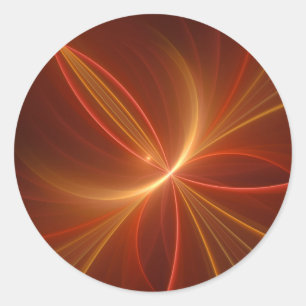 Sticker Rond Art abstrait fractal mystique Couleurs chaudes mod