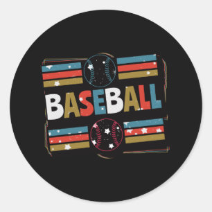 Sticker Rond Art abstrait géométrique de baseball