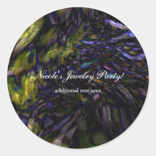 Sticker Rond Art Abstrait moderne Couleur éclaboussure Fête col