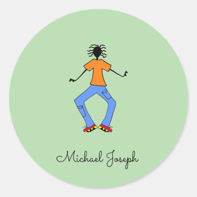 Sticker Rond Art africain, Master Dancer (Devant)
