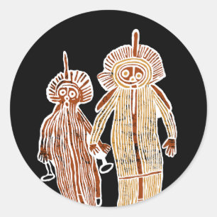 Sticker Rond art autochtone petroglyph australie symbole autoch