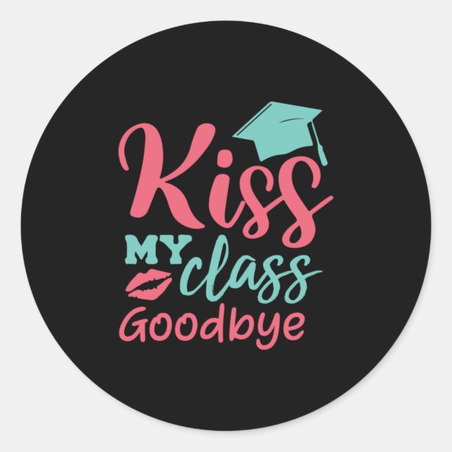 Sticker Rond Art | Baiser mes adieux de classe (Devant)