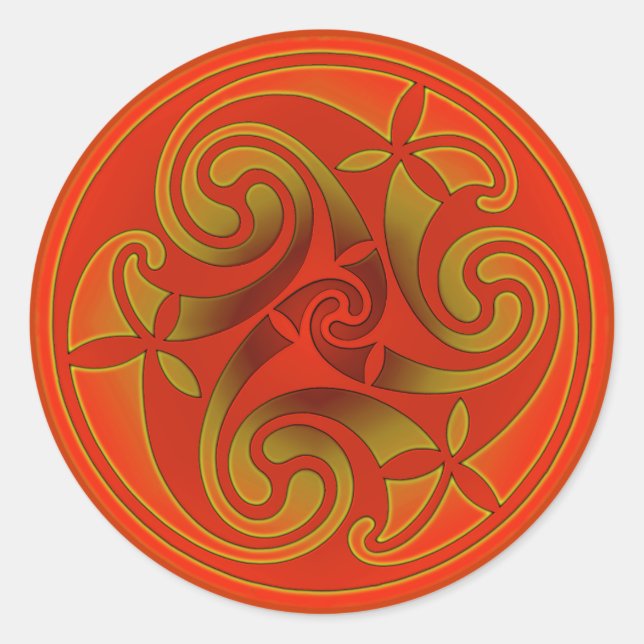 Sticker Rond Art Celtique Spiral Design (Devant)
