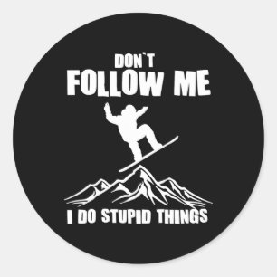 Sticker Rond Art cool Snowboard Pour Hommes Femmes Snowboard Sn