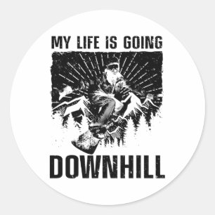 Sticker Rond Art cool Snowboard Pour Hommes Femmes Snowboard Sn
