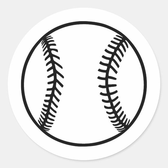 Sticker Rond Art de baseball Abstrait en BW (Devant)