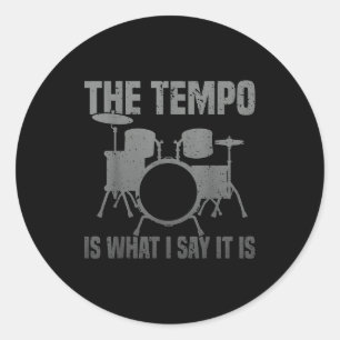 Sticker Rond Art de batterie drôle pour hommes femmes Drumline