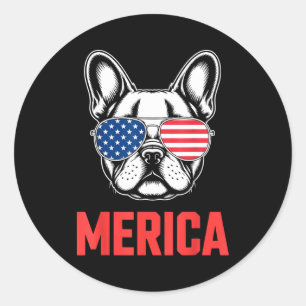 Sticker Rond Art de Bouledogue Français Cool pour Hommes Femmes