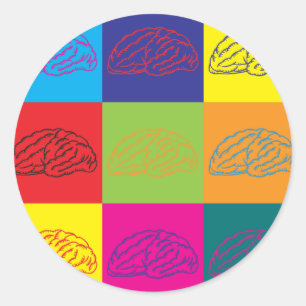 Sticker Rond Art de bruit de neurologie