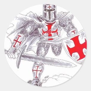 Sticker Rond Art de chevalier de Templar