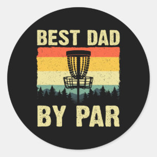 Sticker Rond Art de disque de golf drôle pour hommes Papa joueu