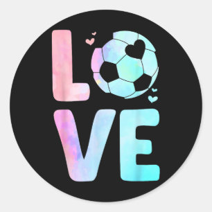 Sticker Rond Art de football cool pour femmes filles tout-petit