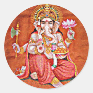 Sticker Rond Art de Ganesh