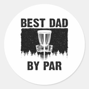 Sticker Rond Art de golf à disque drôle pour homme Papa joueur