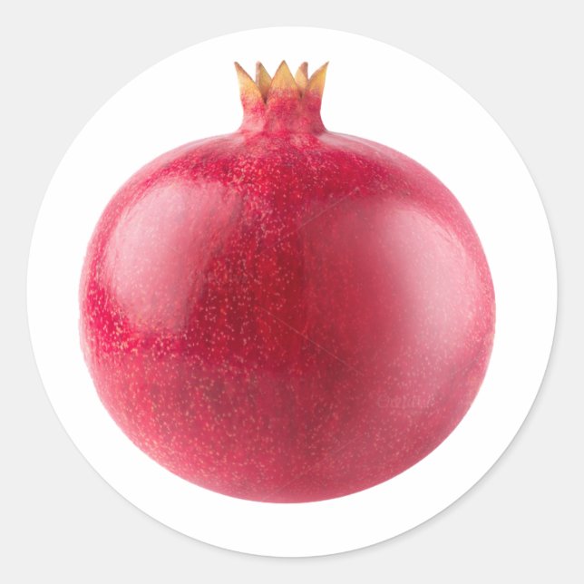 Sticker Rond Art de grenade rouge entière fraîche, nourriture s (Devant)