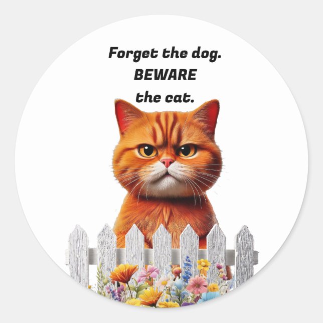 Sticker Rond art de Grumpy Cat  (Devant)