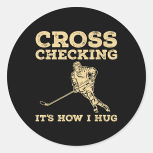 Sticker Rond Art de hockey sur glace cool Hommes Femmes Amateur