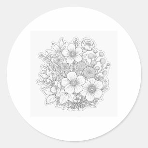 Sticker Rond art de la composition florale