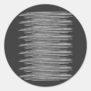 Sticker Rond Art de la ligne blanche