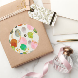 Sticker Rond Art de la Parties scintillant d'or de galets Abstr