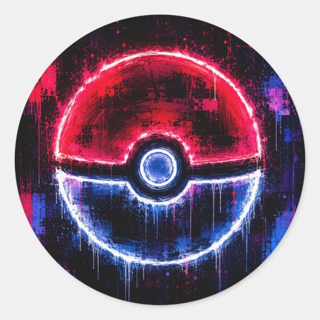 Sticker Rond Art de la Pokéball (Devant)