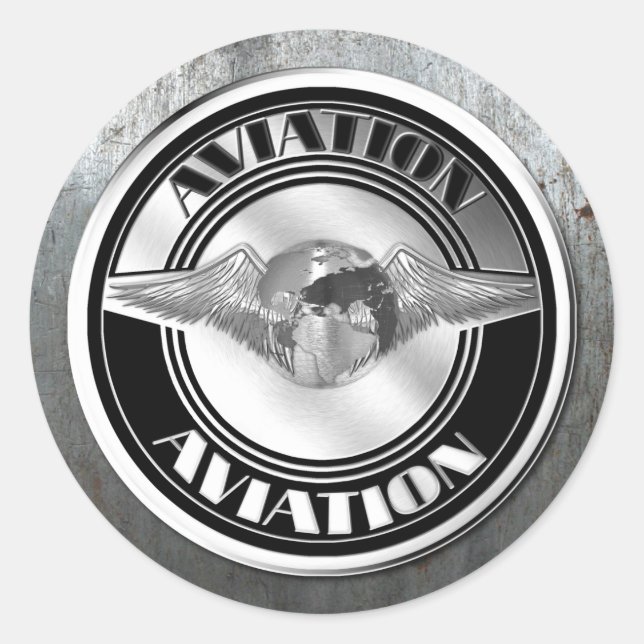 Sticker Rond Art de l'aviation vintage (Devant)