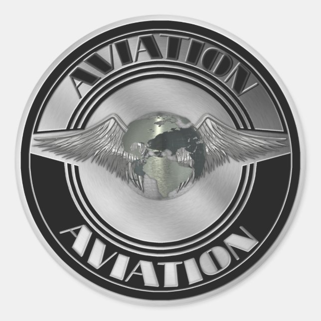 Sticker Rond Art de l'aviation vintage (Devant)