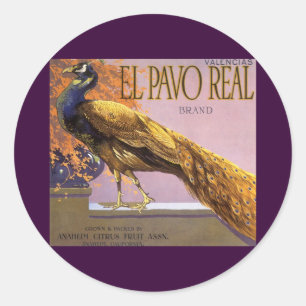 Sticker Rond Art de l'étiquette de caisse de fruits vintage El 