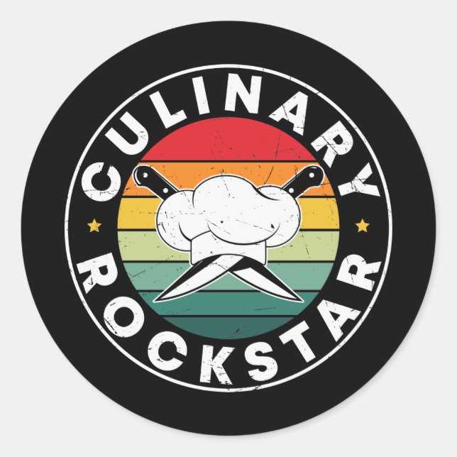 Sticker Rond Art de mot de chef amusant  (Devant)