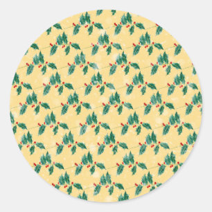 Sticker Rond Art de Noël Vintage