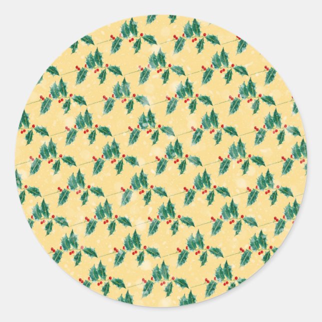 Sticker Rond Art de Noël Vintage (Devant)