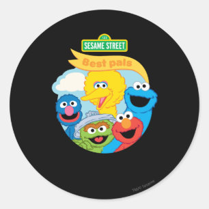 Sticker Rond Art de personnage de Rue Sésame