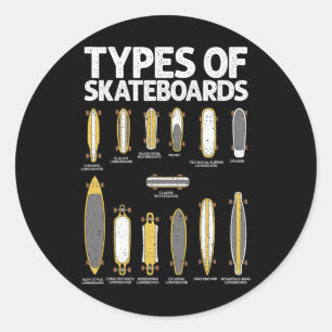 Sticker Rond Art de planche à roulettes cool pour hommes femmes