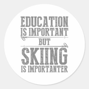 Sticker Rond Art de ski pour hommes femmes enfants sport d'hive