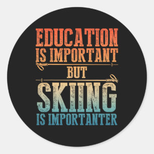 Sticker Rond Art de ski pour hommes femmes enfants sport d'hive