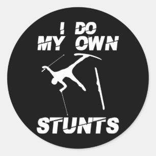 Sticker Rond Art de ski unique pour hommes femmes enfants skieu