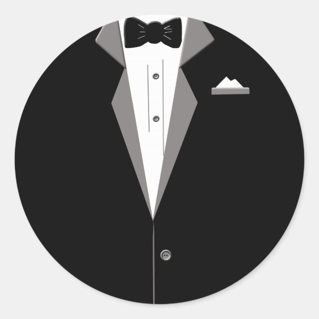 Sticker Rond Art de Tuxedo (Devant)