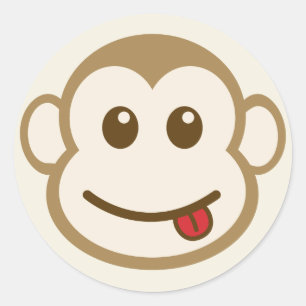 Sticker Rond Art de vecteur de visage de singe