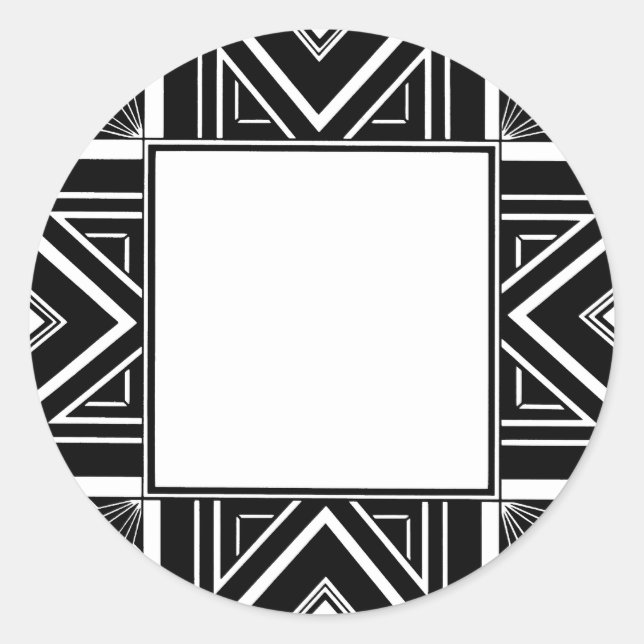 Sticker Rond Art Déco Geo (Devant)