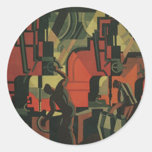 Sticker Rond Art Déco vintage Industrie Manufacturière Industri
