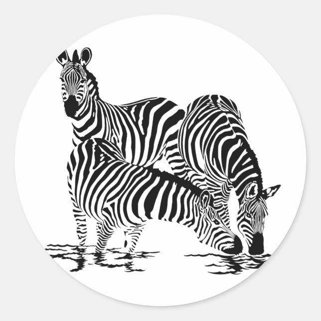 Sticker Rond Art déco Zebra (Devant)
