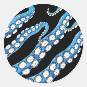 Sticker Rond Art des Tentacles de Kraken