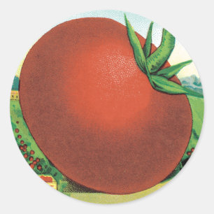 Sticker Rond Art d'étiquette de paquet de graines vintage, toma