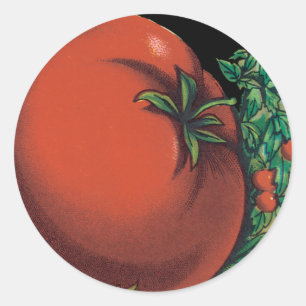 Sticker Rond Art d'étiquette de paquet de graines vintage, Toma