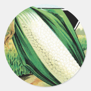 Sticker Rond Art d'étiquette de pochette de graines vintage, ma