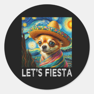 Sticker Rond Art Dog Cinco De Mayo Fiesta Family Matching Group
